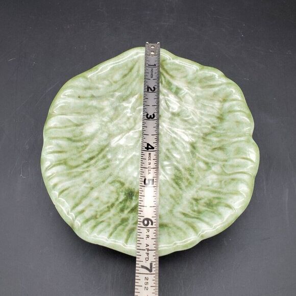 Cabbage or Lettuce Green Leaf Dish Bowl Marked Ceramic - Picture 9 of 12